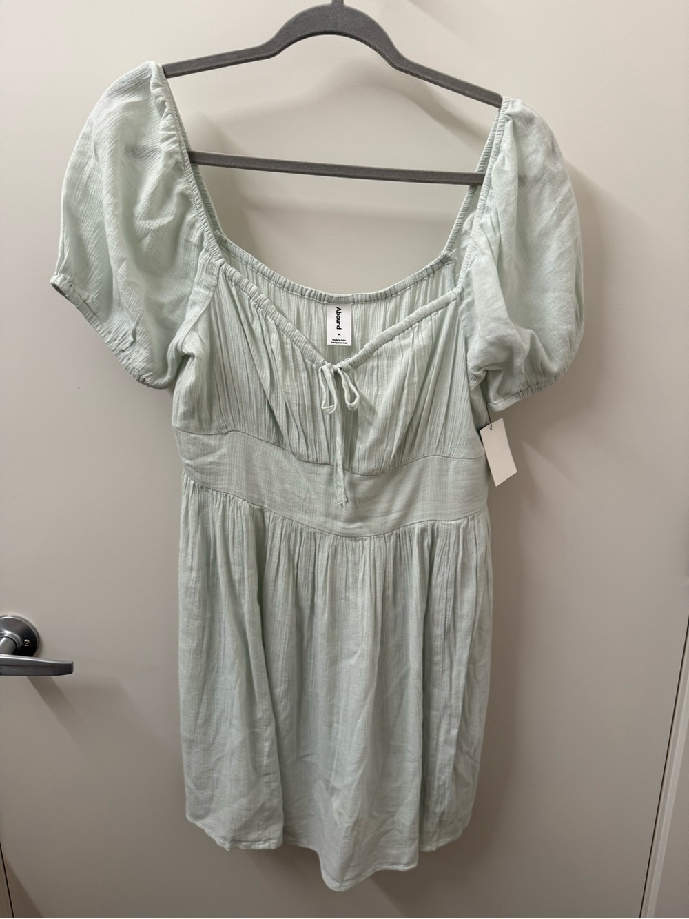 Abound Mint Green Puff Sleeve Mini Dress